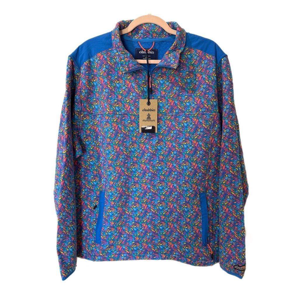 Chubbies 1/4 Zip Pullover Men's Size Large Quilted The Spade Zip Pockets NEW‎